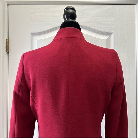 Ricki’s Blazer Cropped Slim Fit Zipper Front Ponte Knit Red Size 0 - Picture 13 of 16